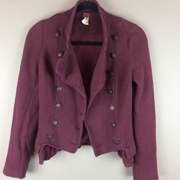 Free People We the Free majorette style plum jacket - Picture 3 of 8